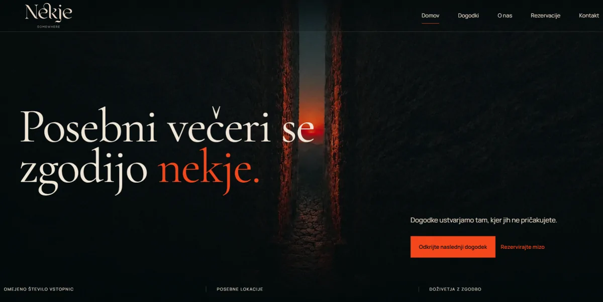Spletna stran Nekje