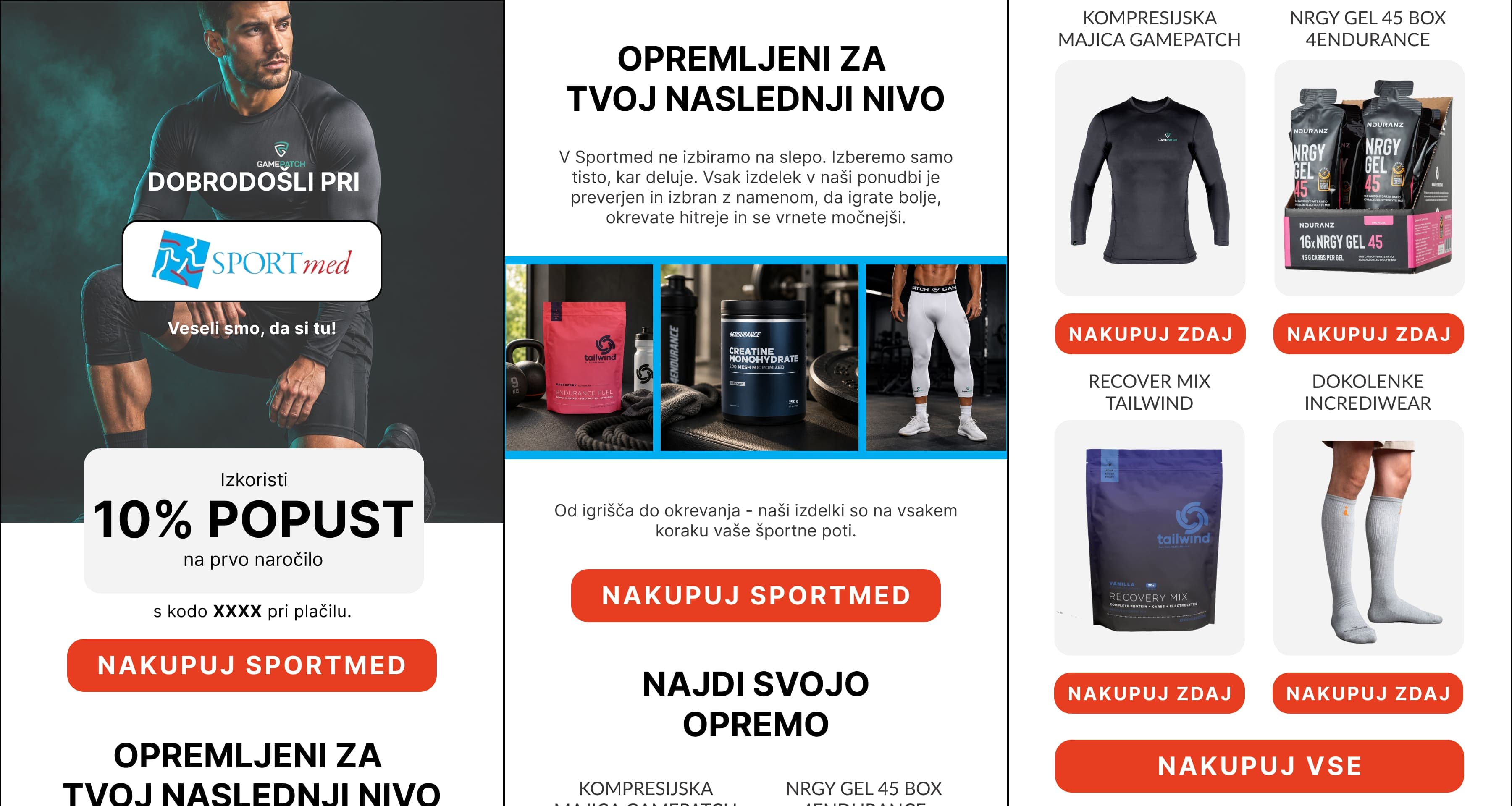 Spletna stran SPORTmed – E-mail marketing